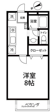 ヴェキレンテ(1K/1階)の間取り写真