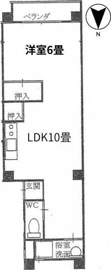 セカンドタウンイシヤマ(1LDK/1階)の間取り写真