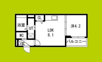 LUCE PRIMA(1LDK/3階)の間取り写真