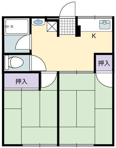 成瀬ハイツII(2K/2階)の間取り写真