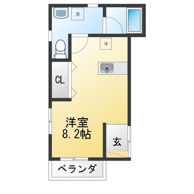 マール古庄(ワンルーム/2階)の間取り写真