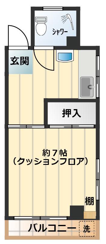 小林マンション(1K/2階)の間取り写真