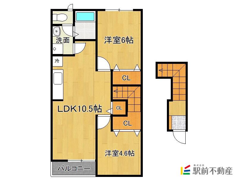 フィオーレK A(2LDK/2階)の間取り写真