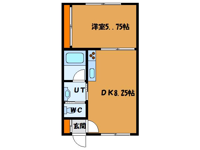 ピュアパレス昭和(1DK/2階)の間取り写真