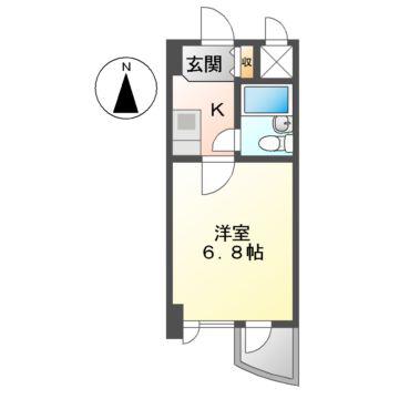 ライオンズマンション丸の内第5(1K/13階)の間取り写真