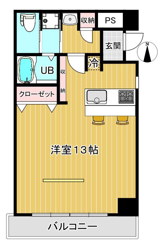 ハピネス三宿(1K/1階)の間取り写真