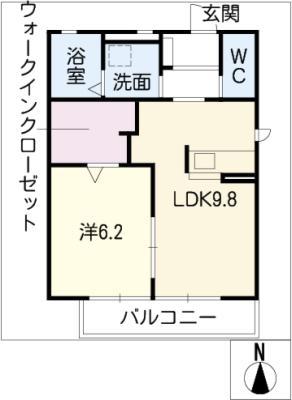 チェリーM(1LDK/1階)の間取り写真