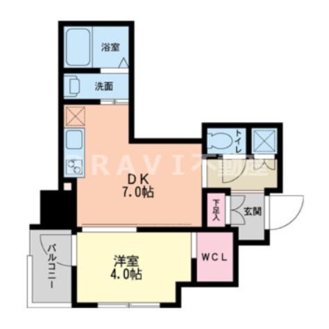 セレニテ本町グランデ(1DK/15階)の間取り写真