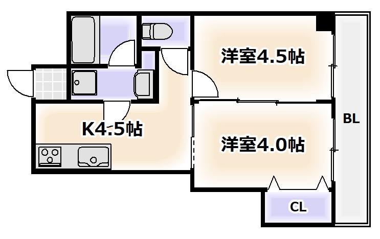 ファイブメゾン慕絵樹(2K/2階)の間取り写真