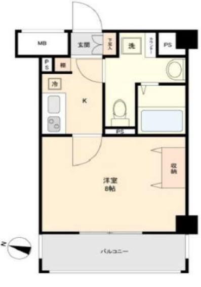 RISING PLACE 八王子みなみ野(1K/5階)の間取り写真
