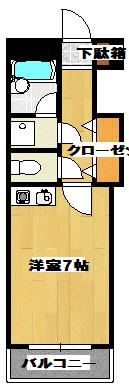 ライオンズマンション熊本中央(ワンルーム/8階)の間取り写真