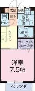 エイトブリッジA(1K/1階)の間取り写真