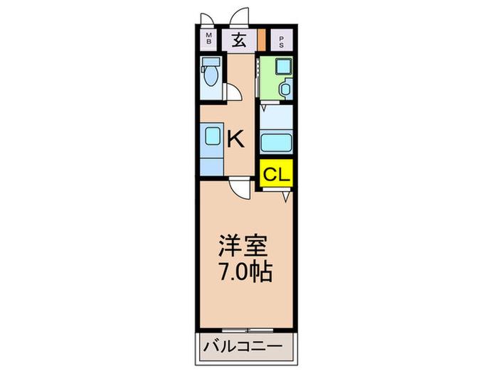 コーポ F カーム(1K/2階)の間取り写真