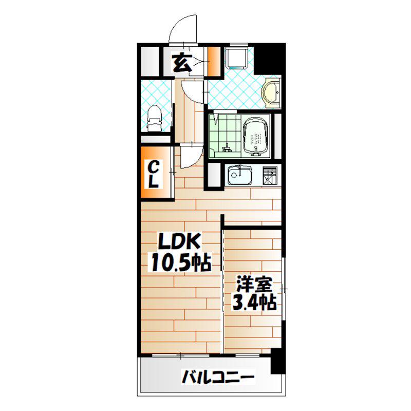 THE APARTMENT開(1LDK/1階)の間取り写真