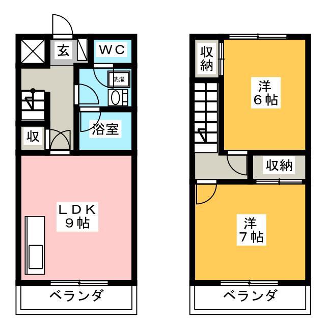 ウエストゴトウ(2LDK/2階)の間取り写真