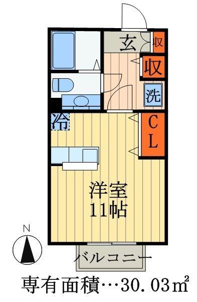 ノーベルパーク16(ワンルーム/1階)の間取り写真