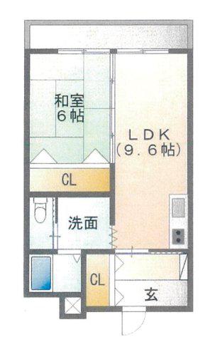 さくらマンション(1LDK/3階)の間取り写真
