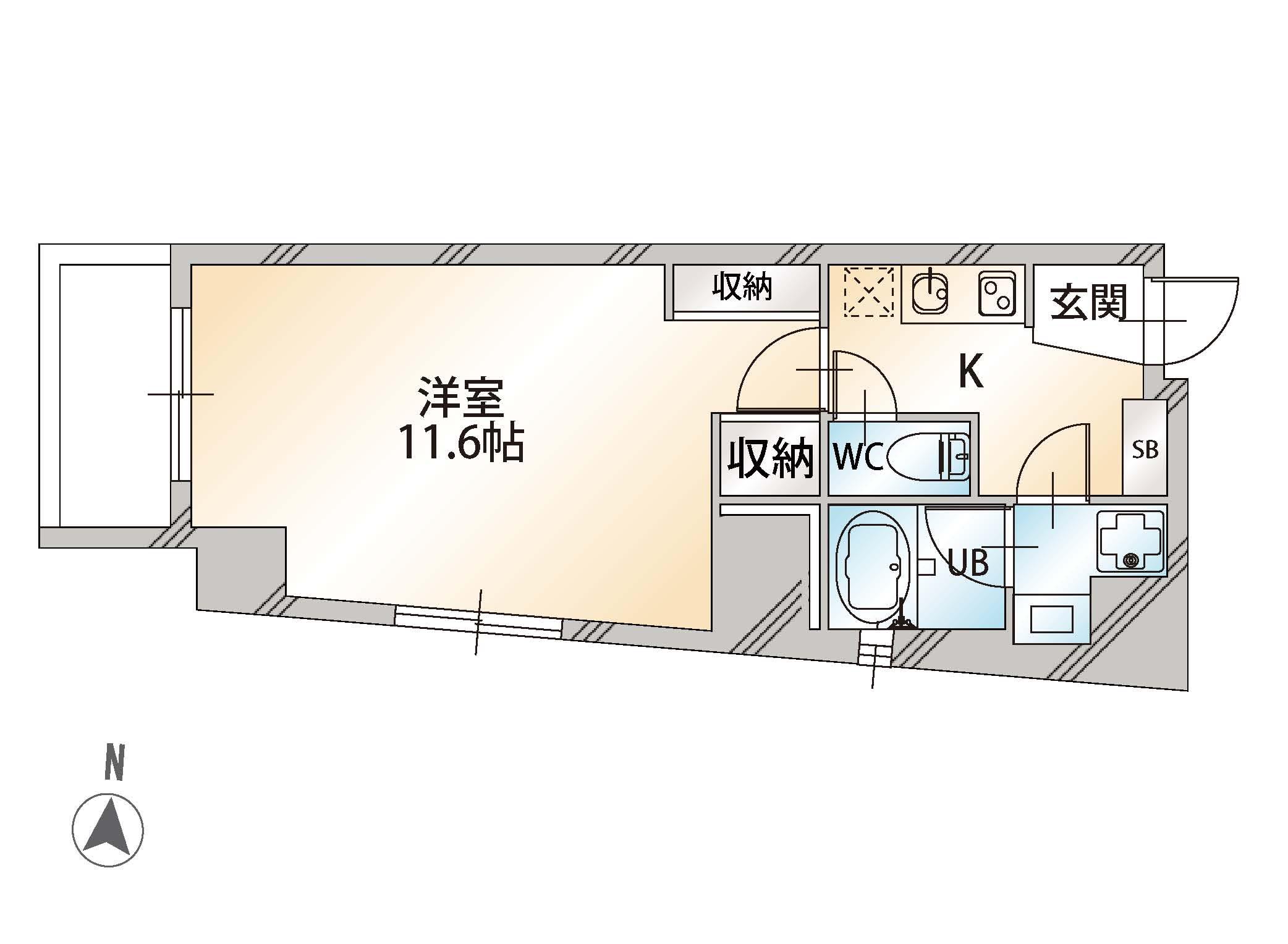セレニティー広尾(1K/9階)の間取り写真