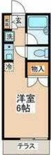 コーポ亀龍(ワンルーム/2階)の間取り写真