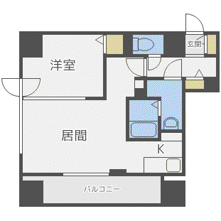 グレイスコートKOTONI(1LDK/6階)の間取り写真