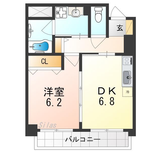 ルミエール・りんくう(1DK/3階)の間取り写真