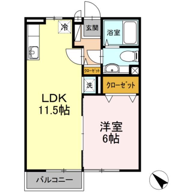 セピアコート(1LDK/1階)の間取り写真