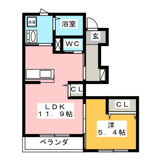 メゾン・ボワ(1LDK/1階)の間取り写真