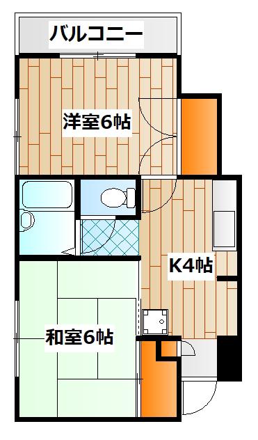 アミューズ磯子壱番館(2K/1階)の間取り写真