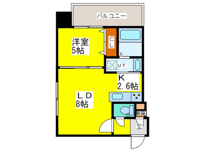 エクレール(1LDK/9階)の間取り写真