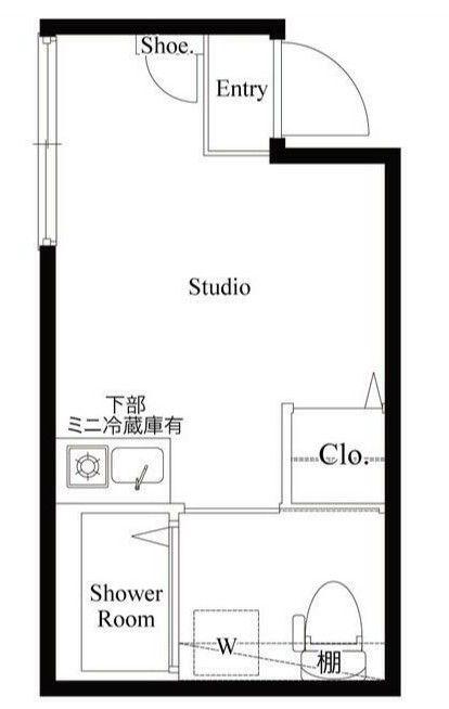 フリングホルニ(ワンルーム/1階)の間取り写真