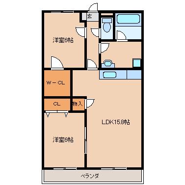 LINO24(2LDK/2階)の間取り写真