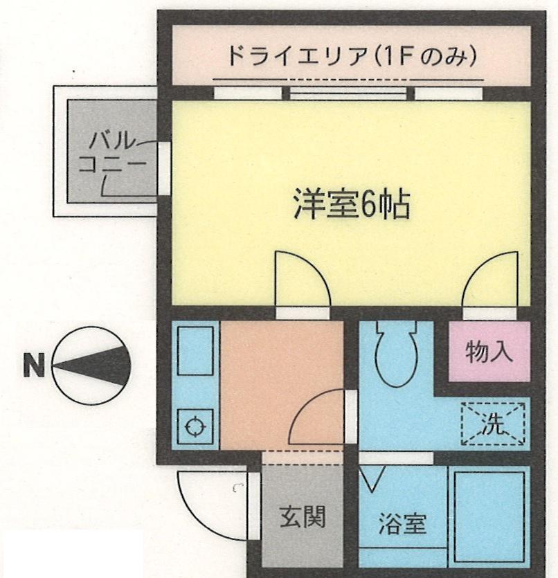 レヴォリューション(1K/2階)の間取り写真