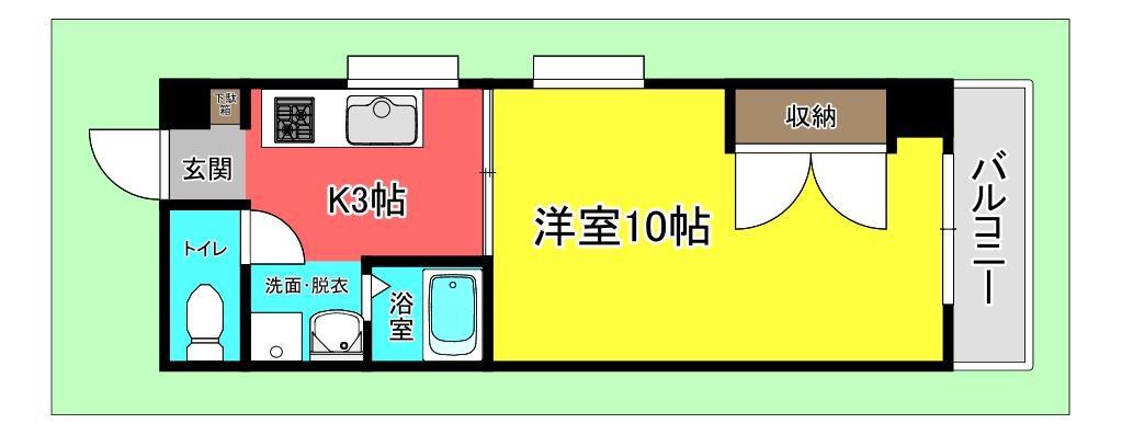 エミネンス海田(1K/4階)の間取り写真