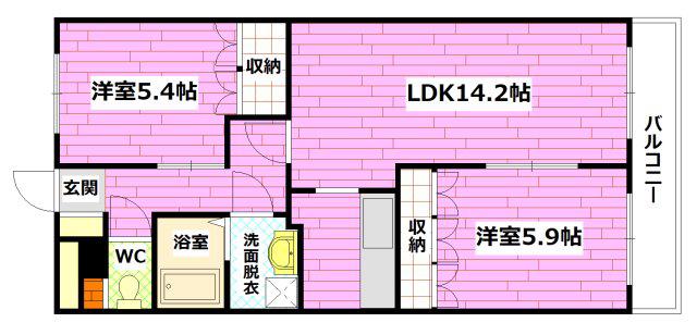 SEIS.N(2LDK/3階)の間取り写真