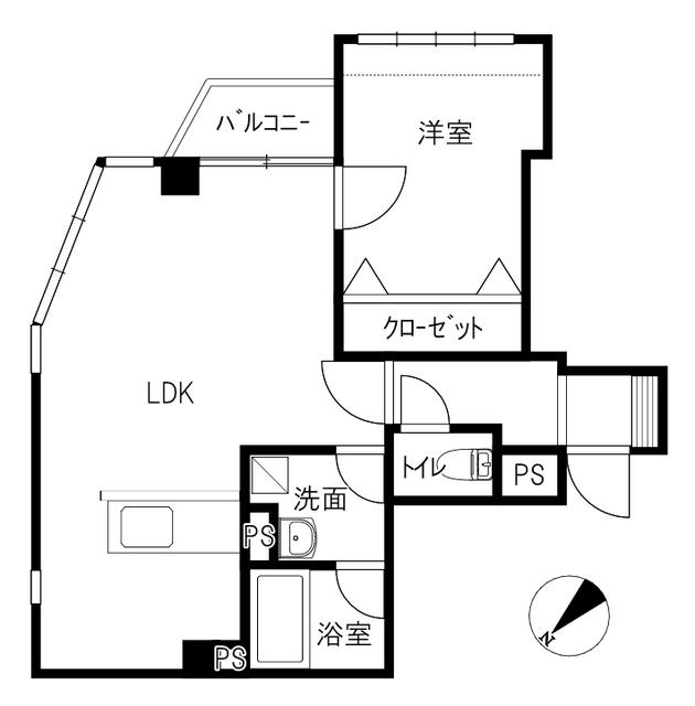 ALBANI(1LDK/6階)の間取り写真