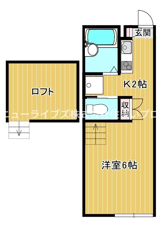 ソレイユ常盤(1K/2階)の間取り写真