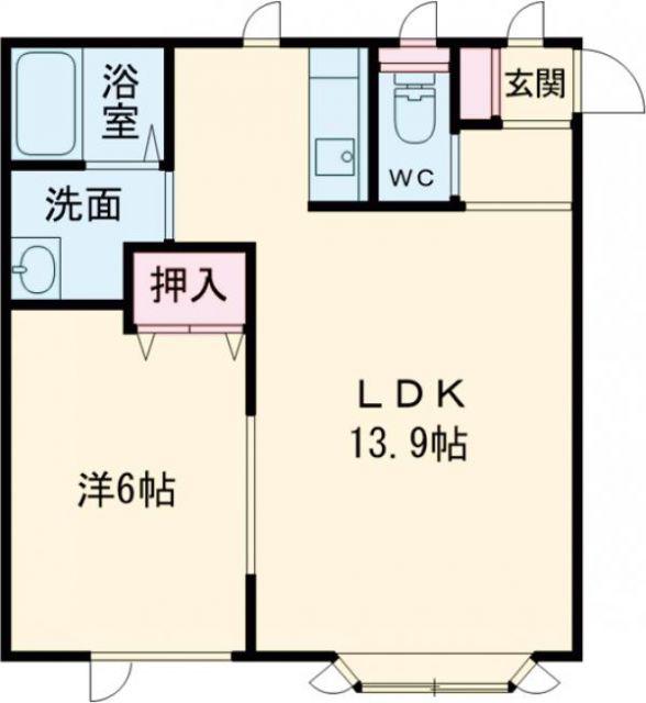 CASA SOLEIL(1LDK/1階)の間取り写真