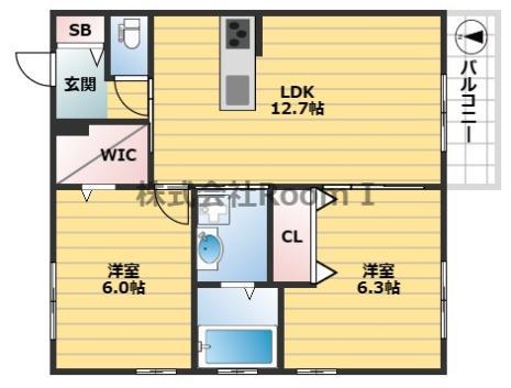 ヘーベルメゾン西郷通II・旭化成ヘーベルメゾンHEBEL HAUS(2LDK/1階)の間取り写真