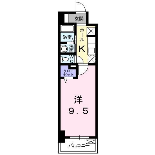 カーサヴィオラ(1K/5階)の間取り写真