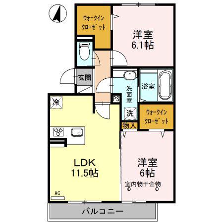匠乃館C(2LDK/3階)の間取り写真