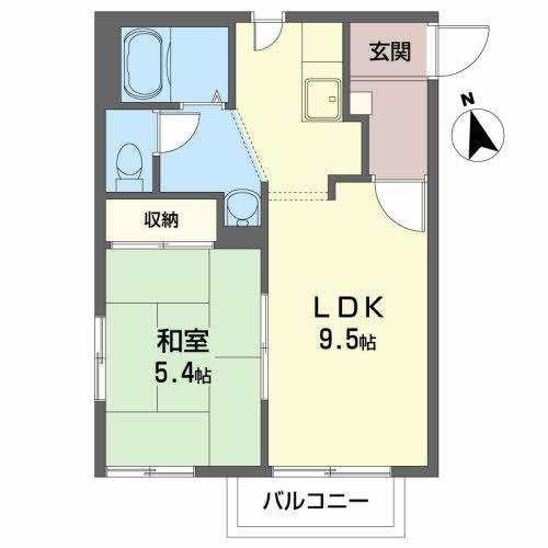 リオ・セレッソB(1LDK/2階)の間取り写真