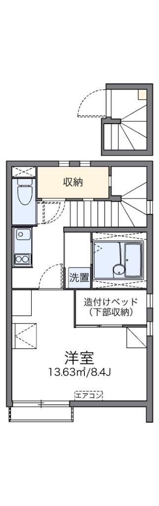 レオネクストソレイユ(1K/2階)の間取り写真
