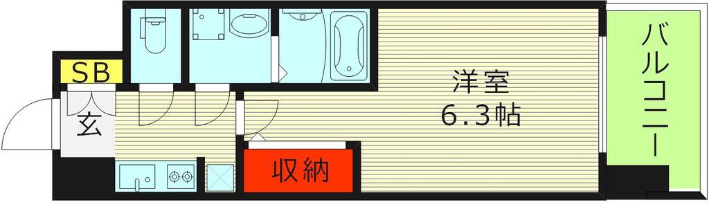 S-RESIDENCE城東SEVER(1K/9階)の間取り写真