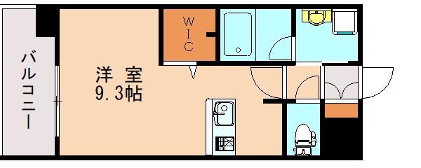 エンクレスト香椎参道(ワンルーム/9階)の間取り写真