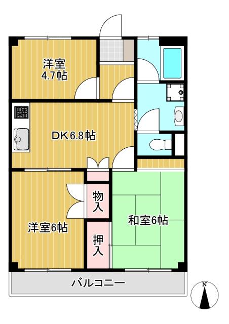 第二メゾン大泉(3DK/3階)の間取り写真