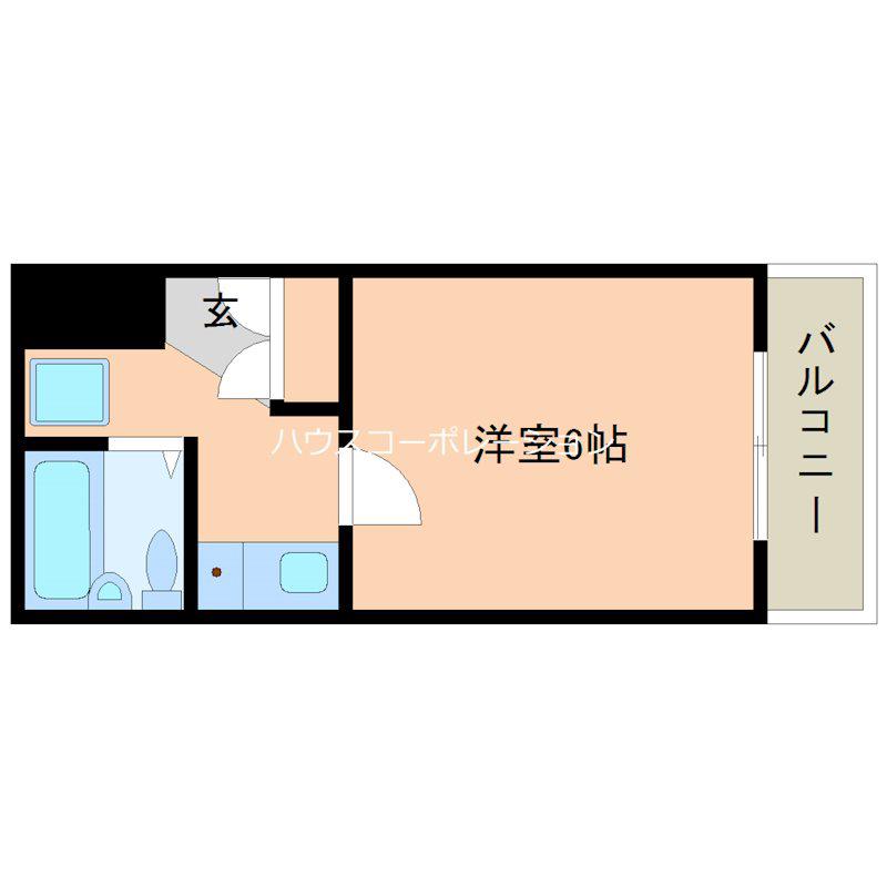 プラネット東塚口(1K/4階)の間取り写真