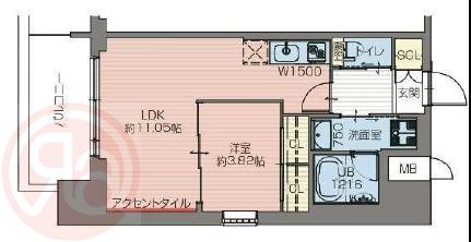 プレジオ難波(1LDK/10階)の間取り写真