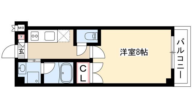 シティライフ池下北(1K/3階)の間取り写真