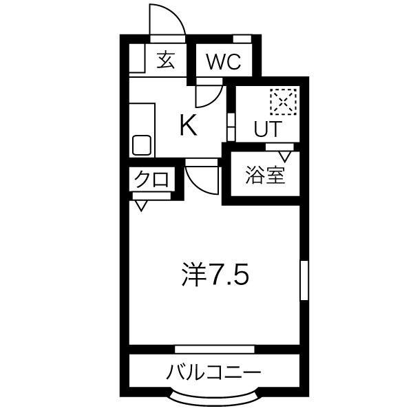 PARAISAGE(1K/3階)の間取り写真