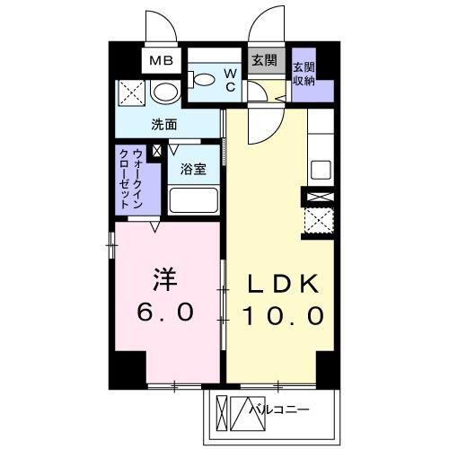 エタニティヨコハマ(1LDK/2階)の間取り写真